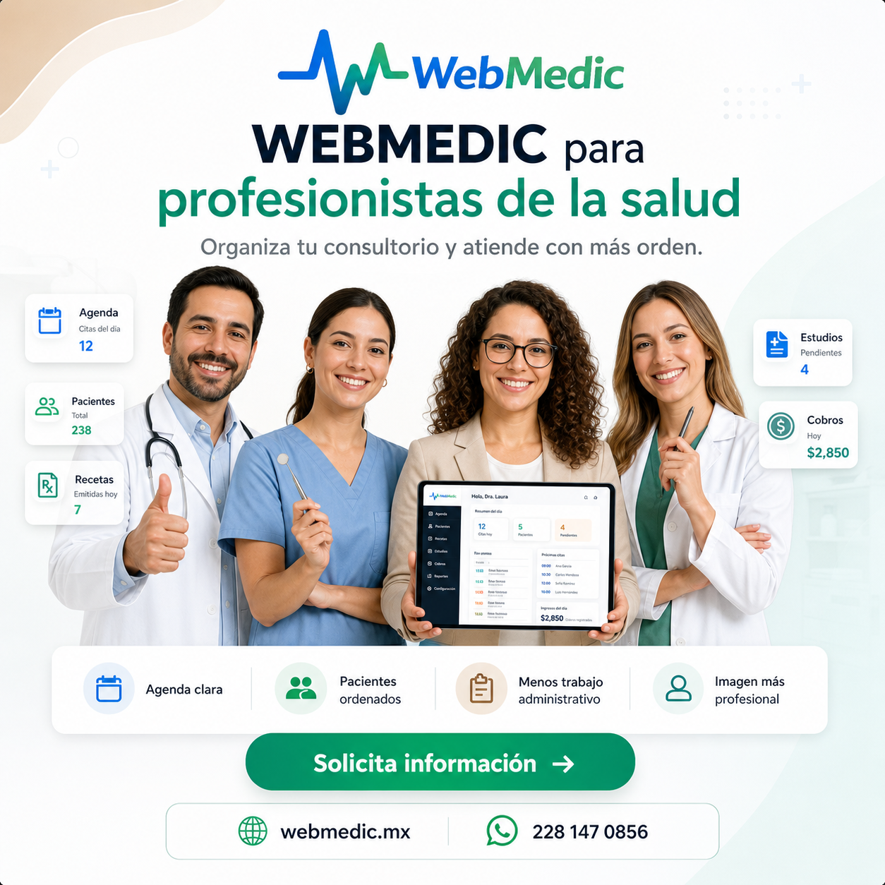 Equipo medico usando Webmedic