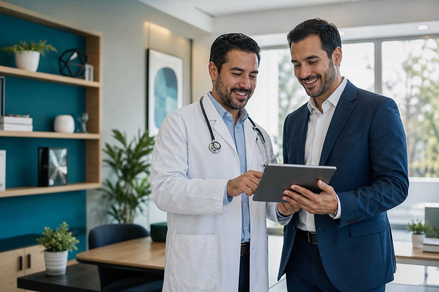 Profesionales colaborando para recomendar WebMedic